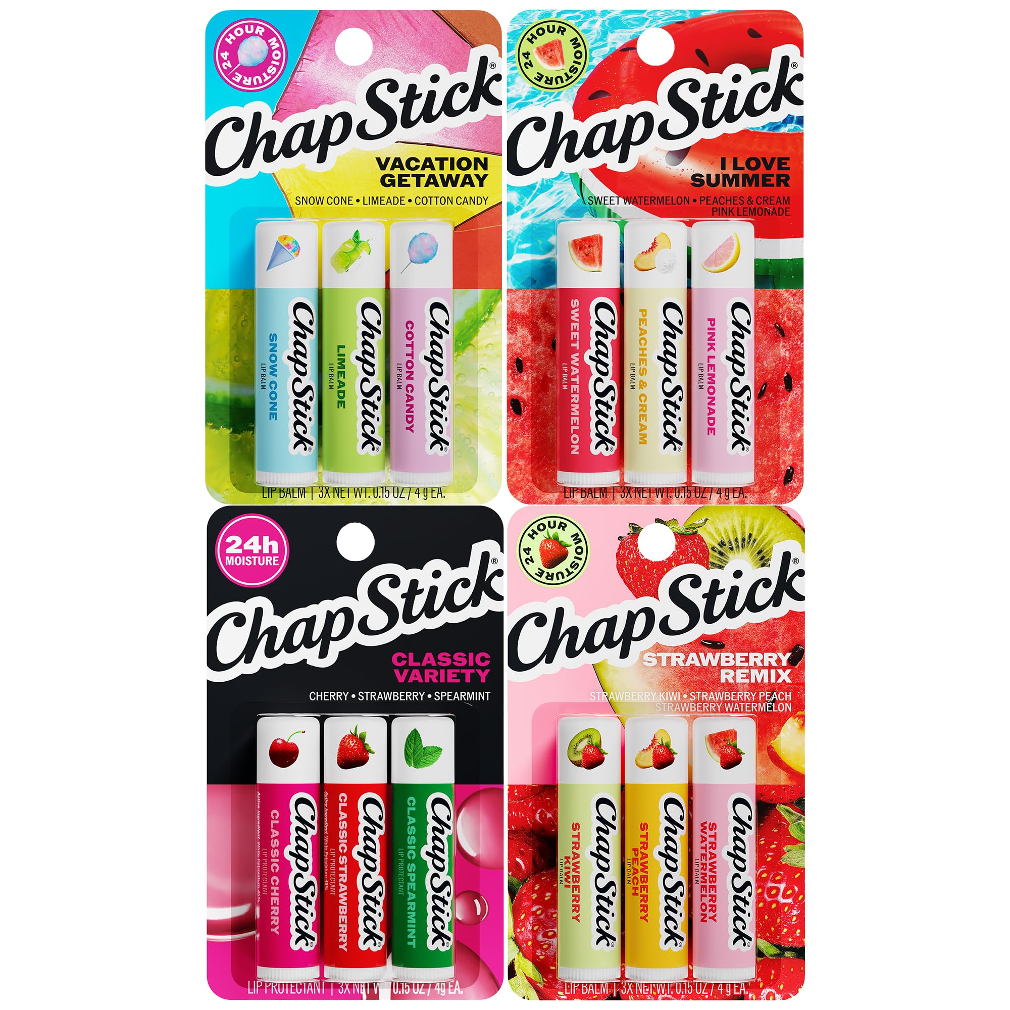 Supreme 22SS Chapstick 3Pack×4リップクリーム12本 Amazon.com : ChapStick Flavored Lip Balm 3-Packs (4 Sets, 12